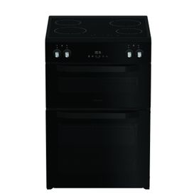 HOTPOINT HDME6VDC2AB 60cm Electric Double Fan Oven Cooker - Black