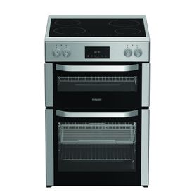 HOTPOINT HDME6VDC2AX 60cm Electric Double Fan Oven Cooker - Stainless Steel