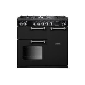 RANGEMASTER COT90DFPCBL/CM1 Cotswold 90 Dual Fuel Charcoal Black with Chrome Trim