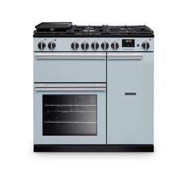 RANGEMASTER PR90DFPMSB/CM1 Professional 90 Dual Fuel Misty Blue with Chrome Trim