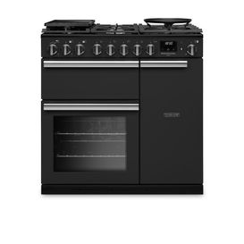 RANGEMASTER PRDL90DFPCBL/CM1 Professional Deluxe 90 Dual Fuel Charcoal Black with Chrome Trim