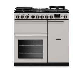 Rangemaster Professional Deluxe 90 Dual Fuel Ivory with Chrome Trim PRDL90DFPIVY/CM1