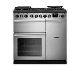 RANGEMASTER PRDL90DFSTST/CM1 Professional Deluxe 90 Dual Fuel Stainless Steel with Chrome Trim