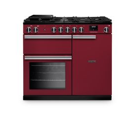 RANGEMASTER PR100DFPBOR/CM1 Professional 100 Dual Fuel Bordeaux with Chrome Trim