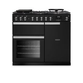 RANGEMASTER PRDL100DFPCBL/CM1 Professional Deluxe 100 Dual Fuel Charcoal Black with Chrome Trim