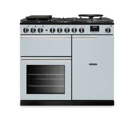 RANGEMASTER PRDL100DFPMSB/CM1 Professional Deluxe 100 Dual Fuel Misty Blue with Chrome Trim