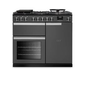 RANGEMASTER PRDL100DFPSLT/CM1 Professional Deluxe 100 Dual Fuel Slate with Chrome Trim