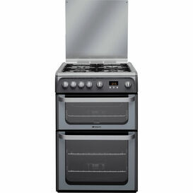 HOTPOINT HUG61G 60cm Gas Double Oven Graphite