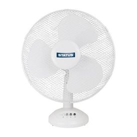 STATUS S12DESKFAN 12" Desk Fan 2 Speed Oscillating White