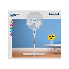 STATUS S16STANDFAN 16" Pedestal Fan 3 Speed Oscillate White