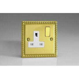 VARILIGHT 1 Gang Swt.Skt. Georgian Brass Wht.Insert
