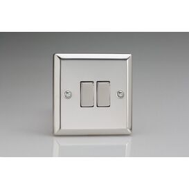 VARILIGHT 2 Gang Switch Mirror Chrome Decorative