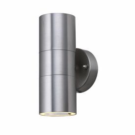 SEARCHLIGHT LED S/Steel IP44 2 Outdoor Tube Wall Light