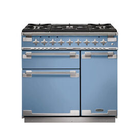 RANGEMASTER 108430 Elise 90 Dual Fuel Range Cooker China Blue with Nickel Trim