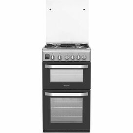 HOTPOINT HD5G00CCSS 50cm Gas Double Oven Silver