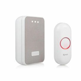 BYRON DBY-22321 Wireless Doorbell & Chime Set White & Gray Mesh