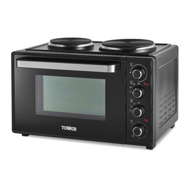 TOWER T14044 32L Mini Oven With Hot Plates Black