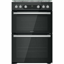 HOTPOINT HDM67G0C2CB 60cm Gas Double Oven with Wok Burner Anthracite