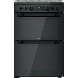 HOTPOINT HDM67G0CCBUK Gas Double Cooker - Black