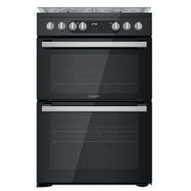 HOTPOINT HDM67G9C2CSB Double Oven Dual Fuel 60cm Black