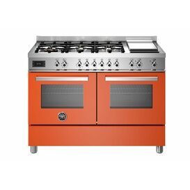 Bertazzoni Professional 120cm Range Cooker Twin Dual Fuel Orange PRO126G2EART
