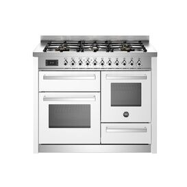 Bertazzoni Professional 110cm Range Cooker XG Oven Dual Fuel White PRO116L3EBIT