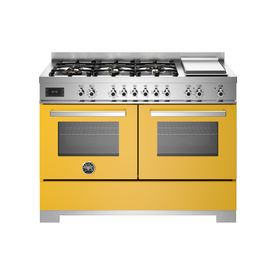 Bertazzoni Professional 120cm Range Cooker Twin Dual Fuel Yellow PRO126G2EGIT2