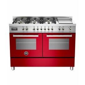 Bertazzoni Professional 120cm Range Cooker Twin Dual Fuel Red PRO126G2EROT