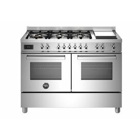 Bertazzoni Professional 120cm Range Cooker Twin Dual Fuel Stainless Steel PRO126G2EXT