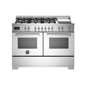 Bertazzoni Professional 120cm Range Cooker Twin Dual Fuel Stainless Steel PRO126G2EXT2