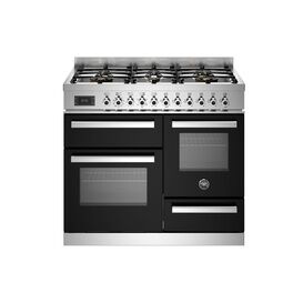 Bertazzoni Professional 100cm Range Cooker XG Oven Dual Fuel Black PRO106L3ENET