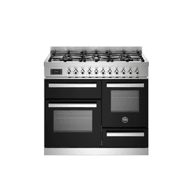 Bertazzoni Professional 100cm Range Cooker XG Oven Dual Fuel Black PRO106L3ENET2