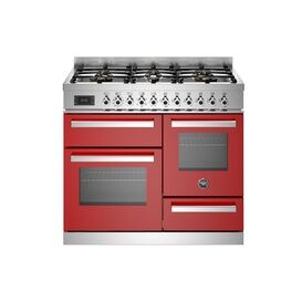 Bertazzoni Professional 100cm Range Cooker XG Oven Dual Fuel Red PRO106L3EROT