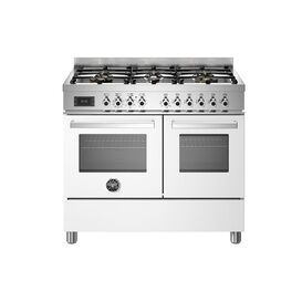 Bertazzoni Professional 100cm Range Cooker Twin Oven Dual Fuel White PRO106L2EBIT