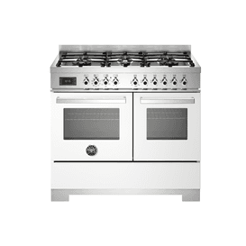 Bertazzoni Professional 100cm Range Cooker Twin Oven Dual Fuel White PRO106L2EBIT2