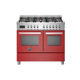 Bertazzoni Professional 100cm Range Cooker Twin Oven Dual Fuel Red PRO106L2EROT