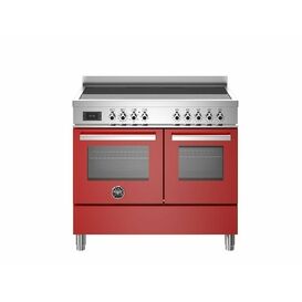 Bertazzoni Professional 100cm Range Cooker Twin Oven EIectric Induction Red PRO105I2EROT