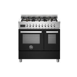 Bertazzoni Professional 90cm Range Cooker Twin Dual Fuel Black PRO96L2ENET
