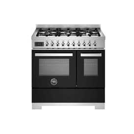Bertazzoni Professional 90cm Range Cooker Twin Dual Fuel Black PRO96L2ENET2