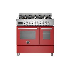 Bertazzoni Professional 90cm Range Cooker Twin Dual Fuel Red PRO96L2EROT