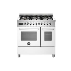 Bertazzoni Professional 90cm Range Cooker Twin Dual Fuel White PRO96L2EBIT