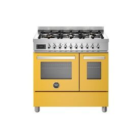 Bertazzoni Professional 90cm Range Cooker Twin Dual Fuel Yellow PRO96L2EGIT