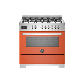Bertazzoni Professional 90cm Range Cooker Single Oven Dual Fuel Orange PRO96L1EART2