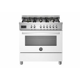 Bertazzoni Professional 90cm Range Cooker Single Oven Dual Fuel White PRO96L1EBIT