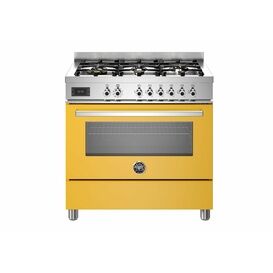 Bertazzoni Professional 90cm Range Cooker Single Oven Dual Fuel Yellow PRO96L1EGIT