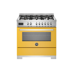 Bertazzoni Professional 90cm Range Cooker Single Oven Dual Fuel Yellow PRO96L1EGIT2