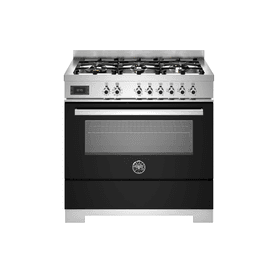 Bertazzoni Professional 90cm Range Cooker Single Oven Dual Fuel Black PRO96L1ENET2