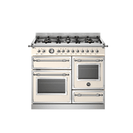 Bertazzoni Heritage 100cm Range Cooker XG Oven Dual Fuel Ivory HER106L3EAVT2