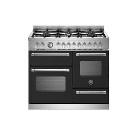 Bertazzoni Master 100cm Range Cooker XG Oven Dual Fuel Matt Black MAS106L3ENEC