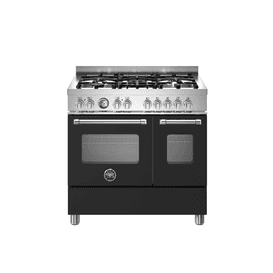 Bertazzoni Master 90cm Range Cooker Twin Oven Dual Fuel Matt Black MAS95C2ENEC